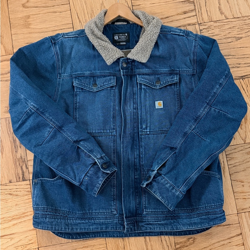 Carhartt Relaxed Fit Denim Sherpa Lined Jacket